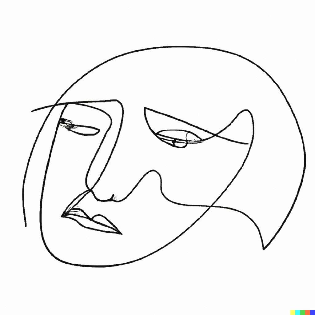 a representation of anxiety, one-line drawing
